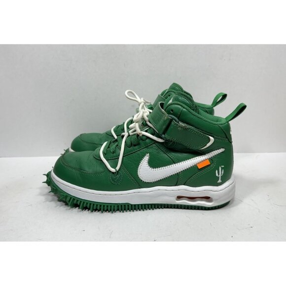 Nike Off-White x Air Force 1 SP Leather Mid Pine Green Men’s Size 8.5 dr0500-300 - Picture 4 of 9